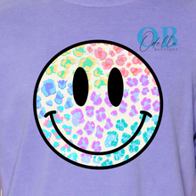 Load image into Gallery viewer, "SPRING CHEETAH SMILEY FACE" T-SHIRT