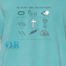 Load image into Gallery viewer, "HE IS NOT HERE, HE HAS RISEN" MEN T-SHIRT