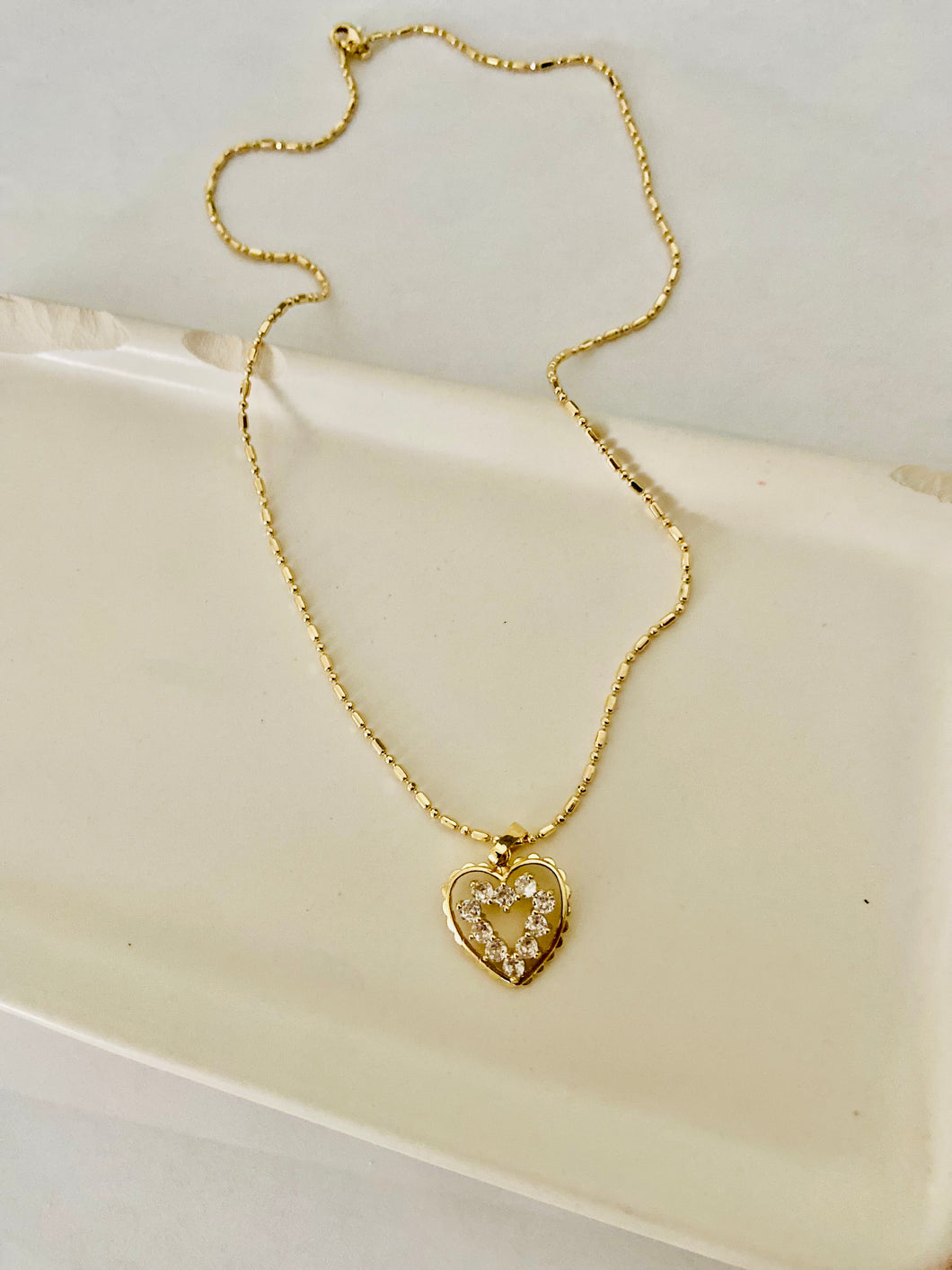 Gold dipped heart of gold necklace