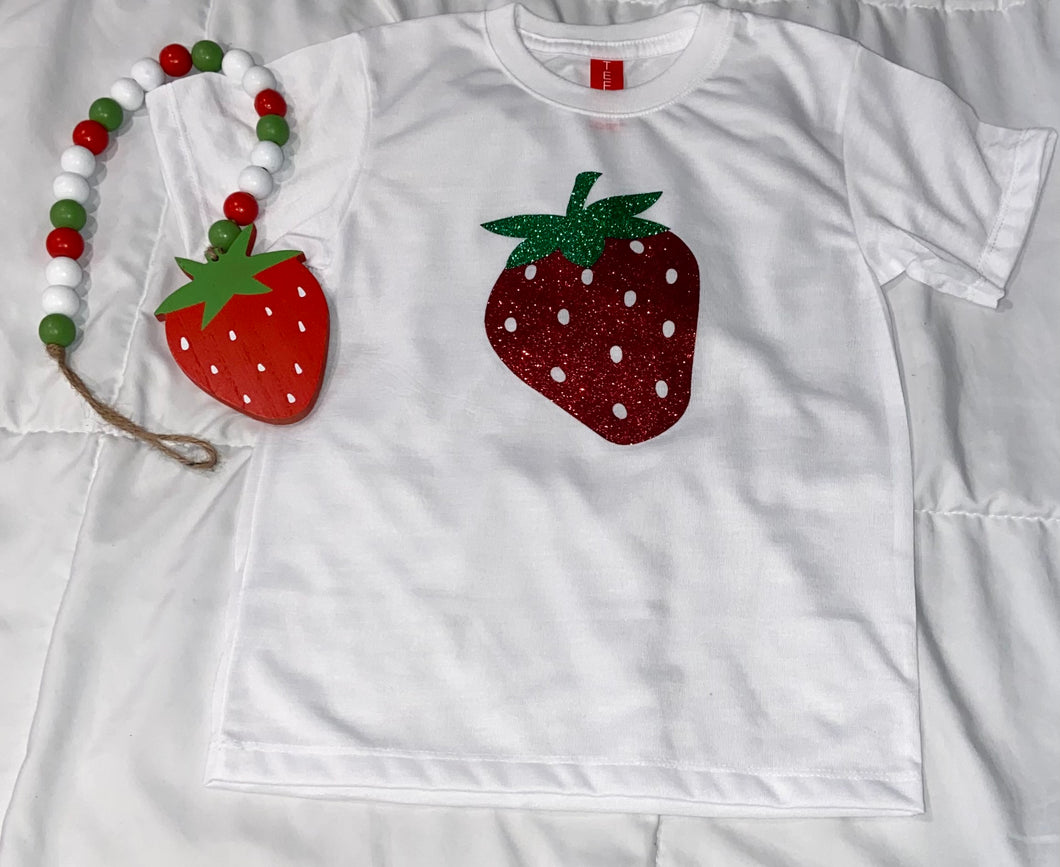 Kids & Toddler Strawberry glitter strawberry t-shirt
