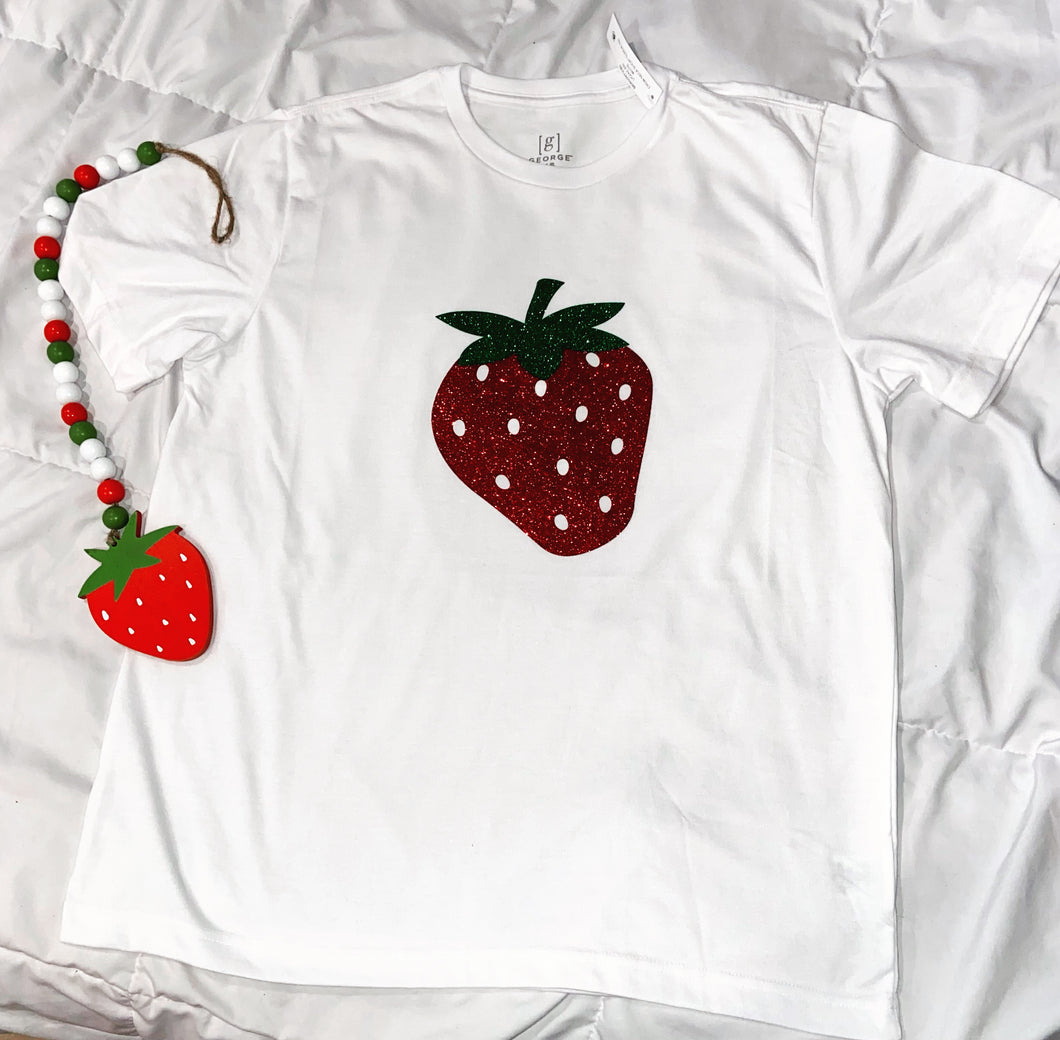 Strawberry glitter strawberry t-shirt