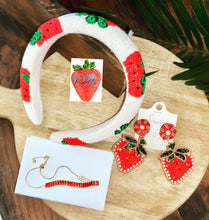 Load image into Gallery viewer, 14k gold plated Red bolo style tennis bracelet!!🍓
