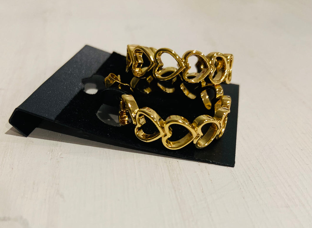 Gold dipped heart hoops